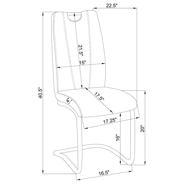 Creston - 5 Piece Dining Set With Upholstered Chairs - Gloss White