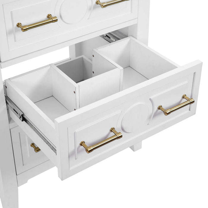 Bathroom Vanity With Sink, Free Standing Single Set, 3 Drawer Storage Cabinet
