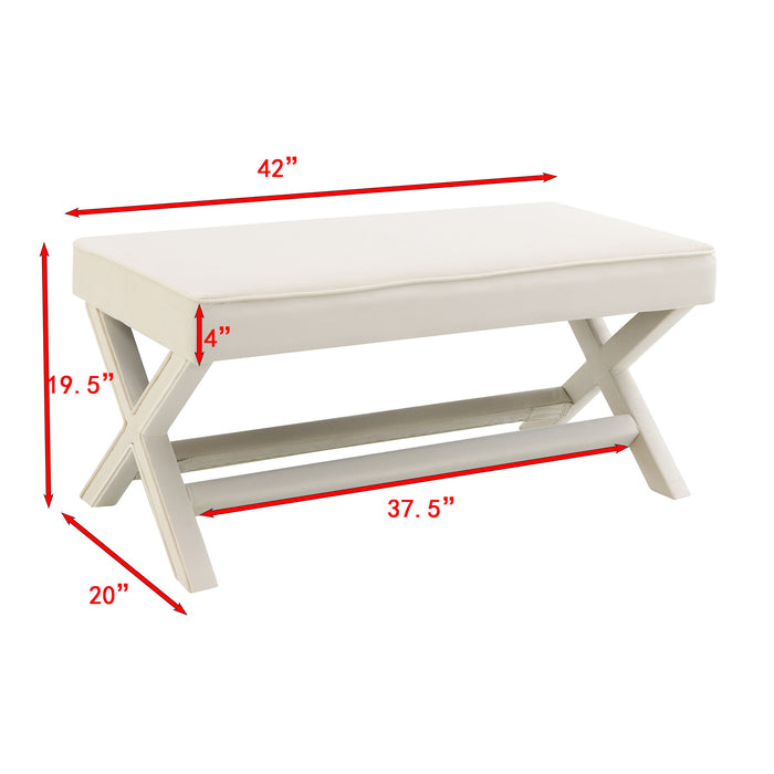 Comfort Double Bench Upholstered With X Crossed Legs