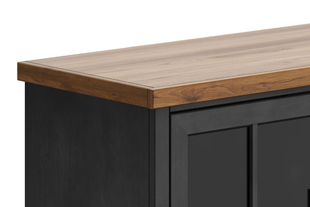 Fireplace TV Stand Console For TVs Up To 85" - Black / Whiskey