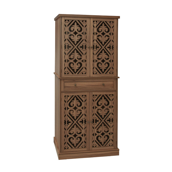 4 Door Cabinet With 1 Drawer, With 4 Adjustable Inner Shelves, Storage Cabinet