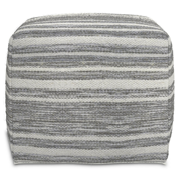 Carina - Square Woven Pouf - Black White