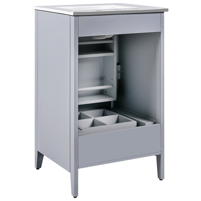 Modern Bathroom Vanity With Sink, Functional Drawer, Soft- Closing Door