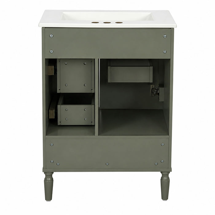Modern Bathroom Vanity With Sink, Soft Close Doors, 3 Drawers