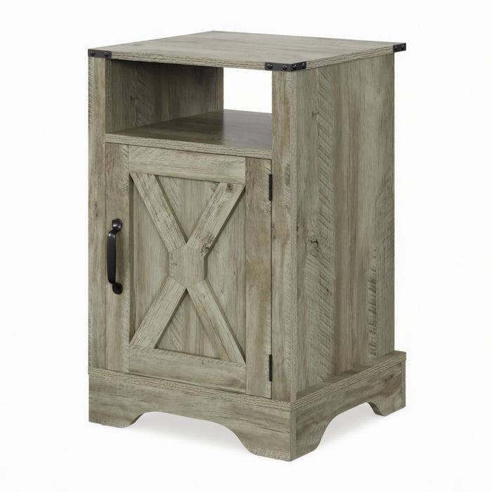 Farmhouse Nightstand, Charging Station & Storage