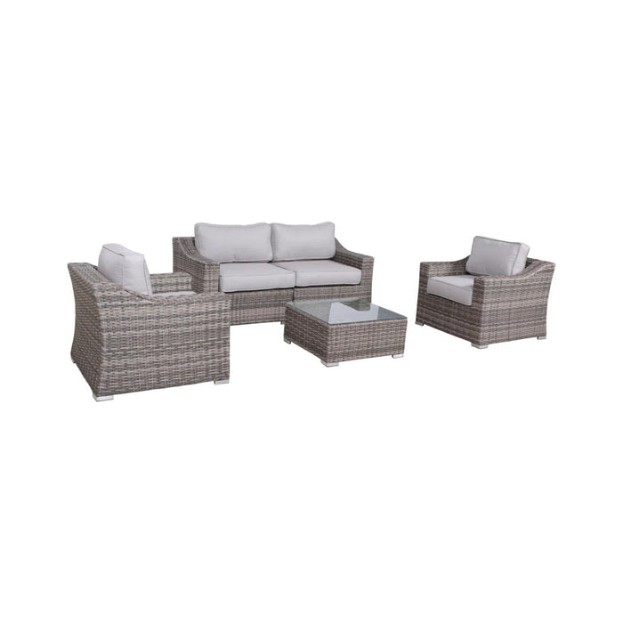 Outdoor Wicker Conversation Set With Cushions, All Weather