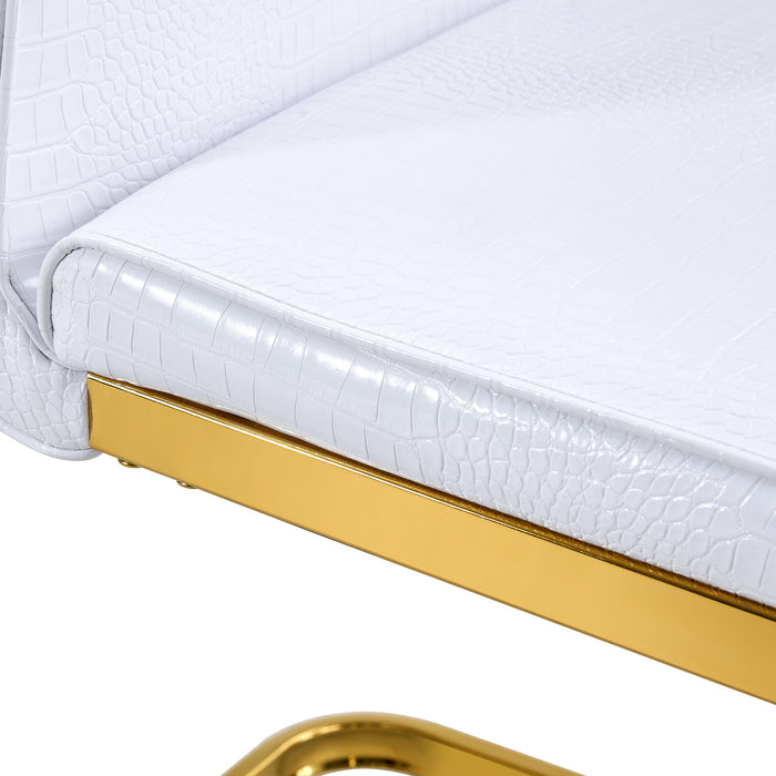 Elegant Design Alligator Skin Upholstered Dining Chairs