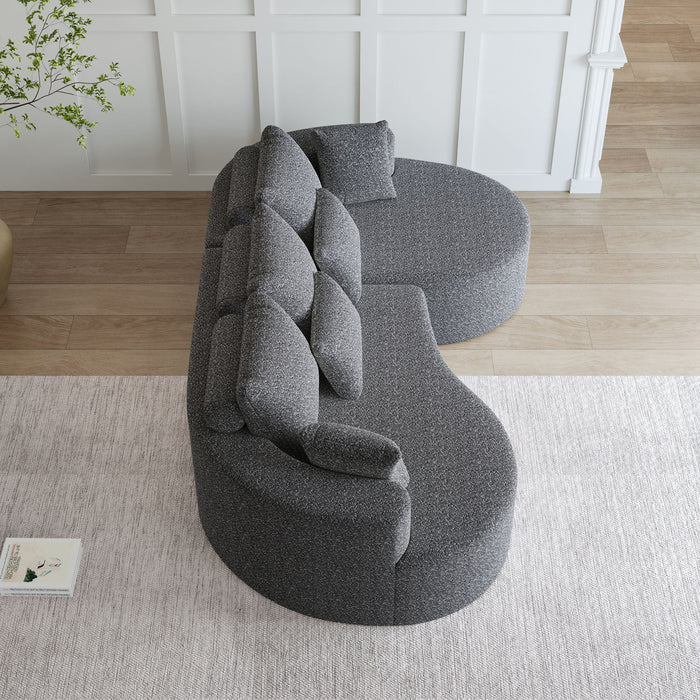 Curved Oversized Sectional Sofa With Extra Deep Seat