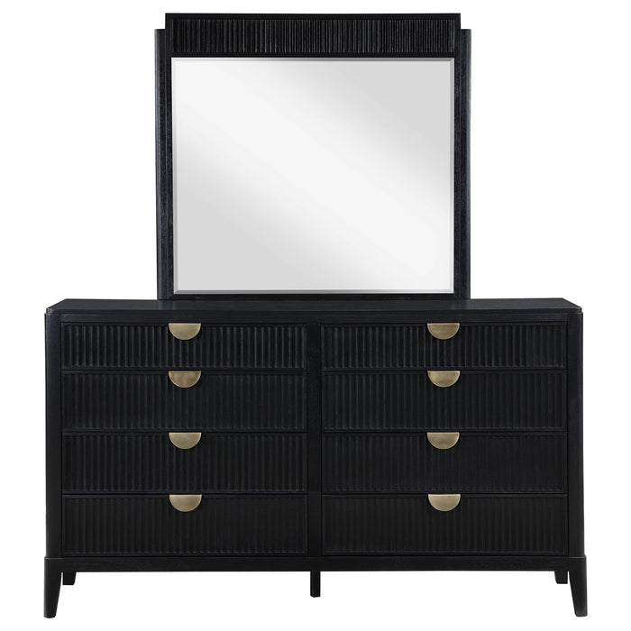 Ennis - 8 Drawer Dresser With Mirror - Black