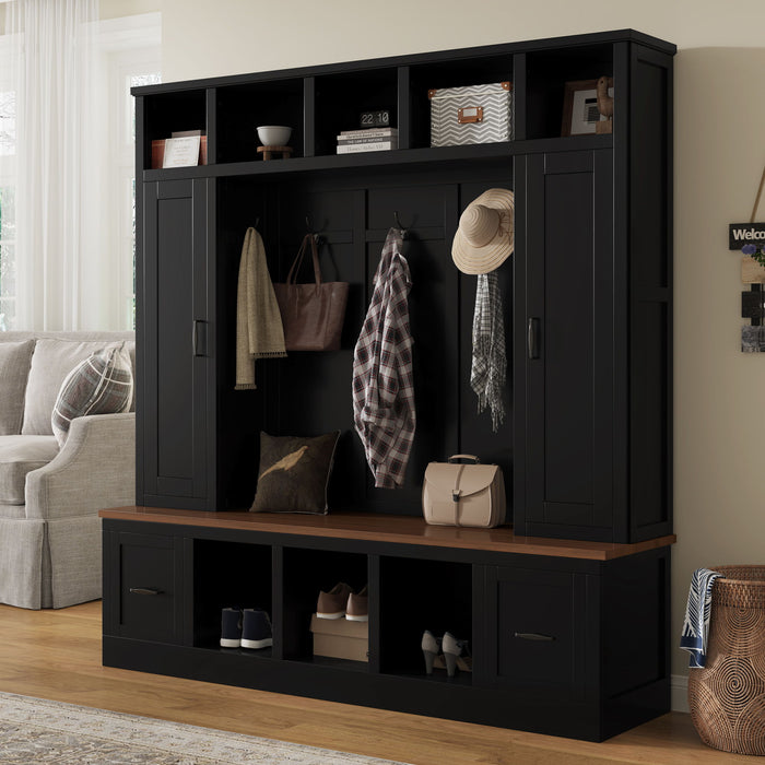 Hall Tree With Storage Bench, Entryway Coat Rack With Hooks