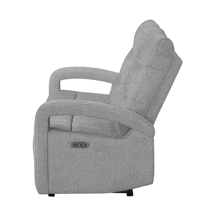 Isolde - Power Reclining Sofa, LED Lighting - Gray