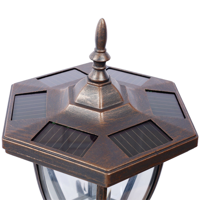 Stratford - Heavy Duty Cast Aluminum Mailbox With Post And Solar Light, Fluted Base, Decorative Modern Mailbox - Brown