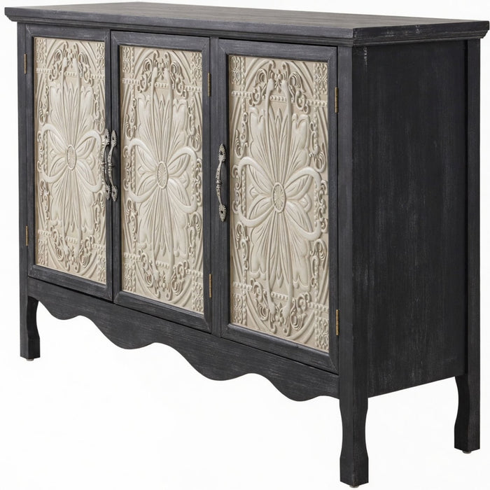 3 Door Sideboard Buffet Cabinet With Storage - Black