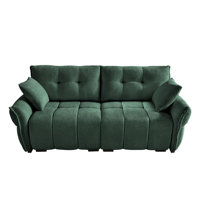 Modern Sofa & Pillows, Textured Cover, High Rebound Cushions