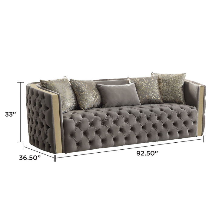 Naomi - Button Tufted Sofa - Taupe