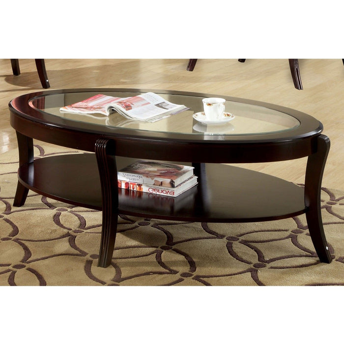 Contemporary Table With Open Lower Shelf