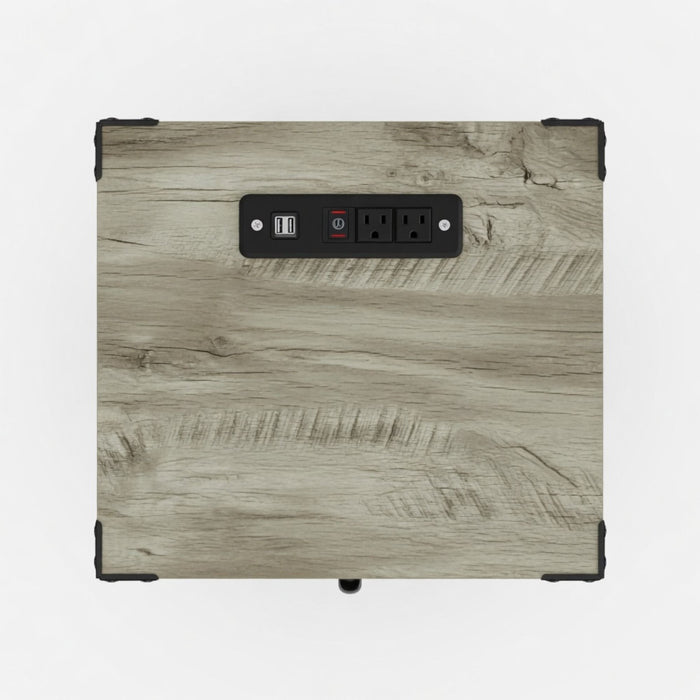 Farmhouse Nightstand, Charging Station & Storage