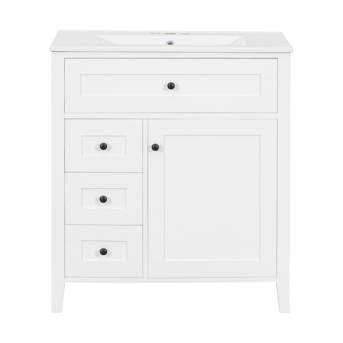 Bathroom Vanity With Sink, 3 Drawers And Adjustable Shelf, Freestanding Storage Unit