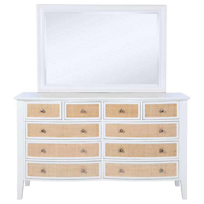 Talia - 10 Drawer Dresser And Mirror Set - White