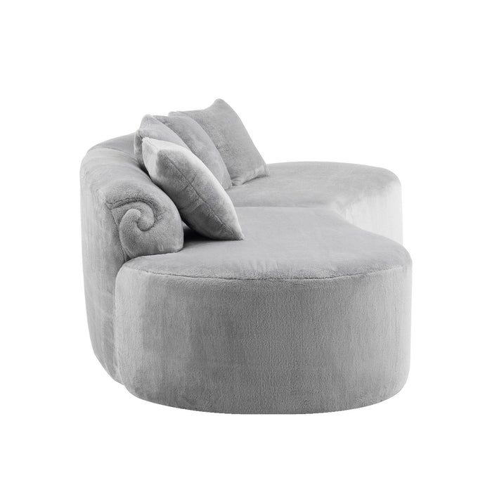 Modern Curved Sofa With Pillows