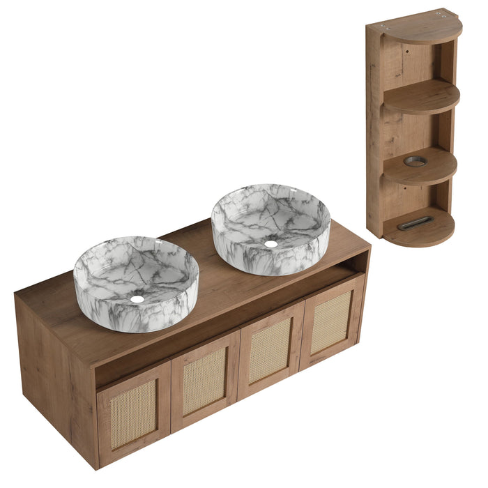 Bathroom Vanity & Art Sink And Storage Rack, Float Mounting Design