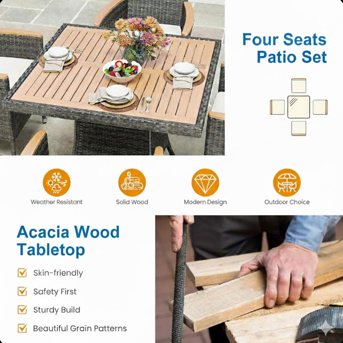 5 Piece Patio Dining Set With Table