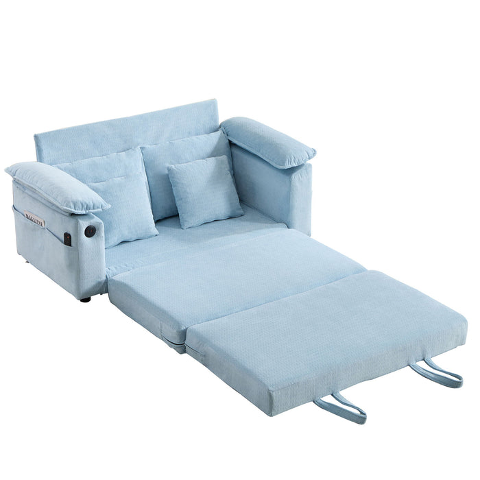 Upholstered Futon Convertible Floor Sofa Bed