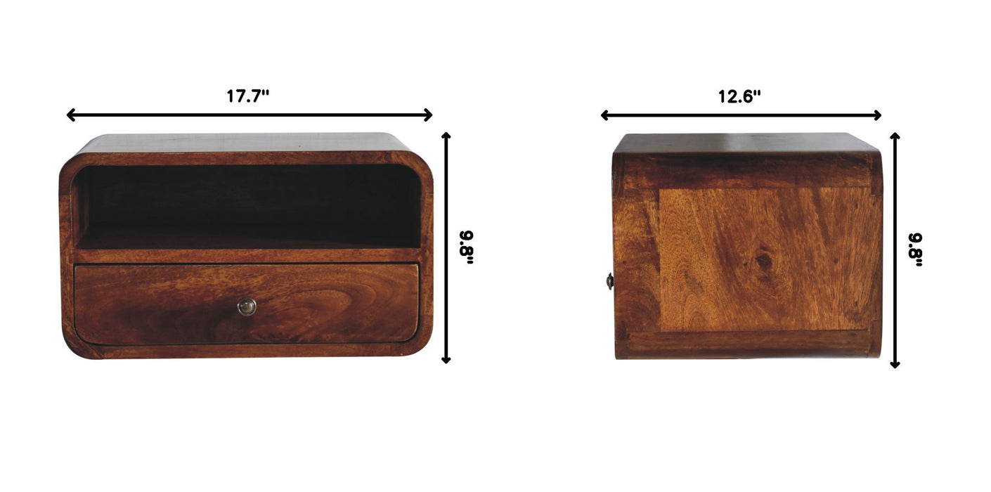 Curved Upper Slot Floating Nightstand