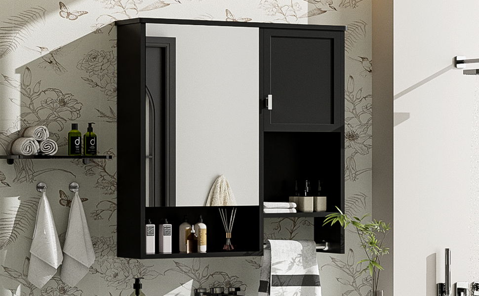 Modern Wall Mounted Bathroom Medicine Cabinet, Bathroom Wall Storage Cabinet With Mirror