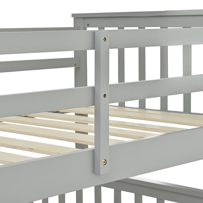 Bunk Bed With Ladder, And Safety Guard Rails