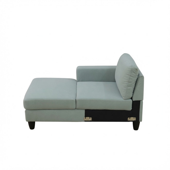 L - Shaped Sectional Sofa With Left Chaise & Ottoman - Pale Green
