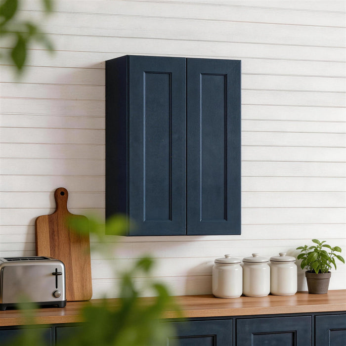 Shaker Wall Cabinet With Soft Close Hinges, Adjustable Shelves, Double Door