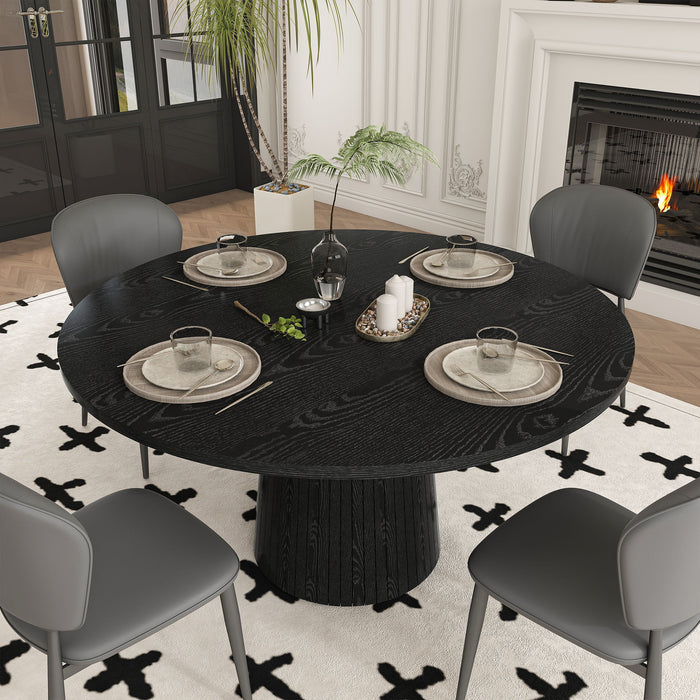 Round Dining Table With Strip Base