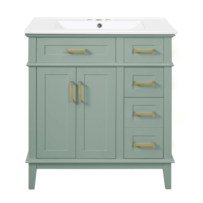 Modern Bathroom Vanity With Sink, Storage Cabinet, Soft Close Doors, Deep & Standard Drawers