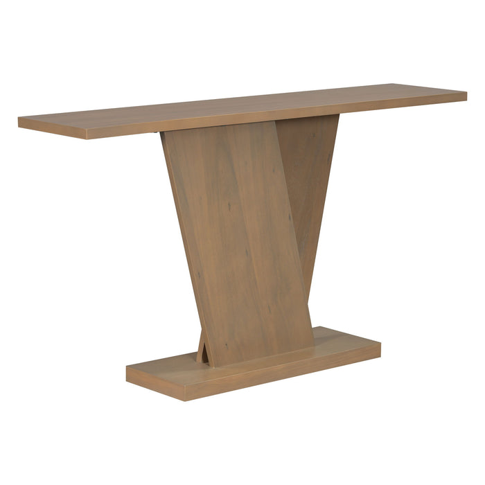Console Table With V Shape Base, Sculptural Entryway Accent