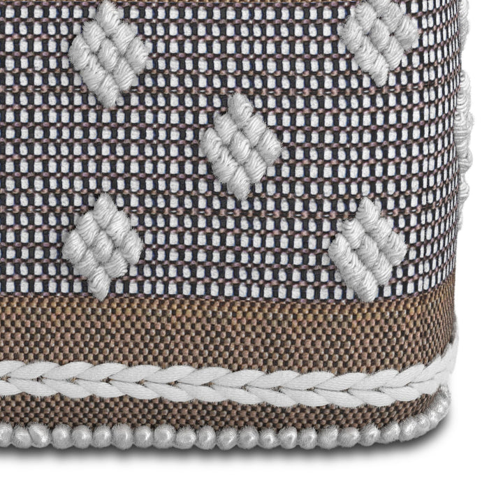 Mapleton - Outdoor / Indoor Pouf - Beige Gray / White