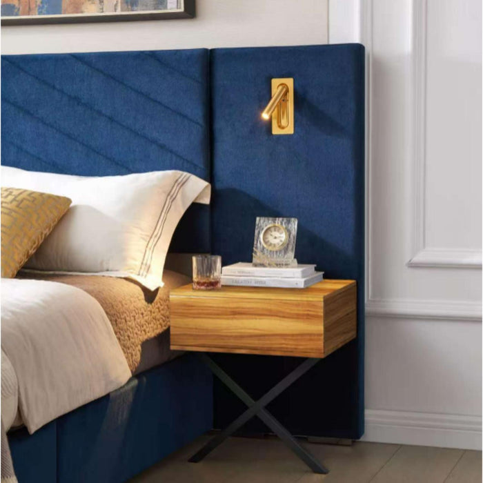 Upholstered Bed Frame With Vertical Channel Tufted Wingback Headboard