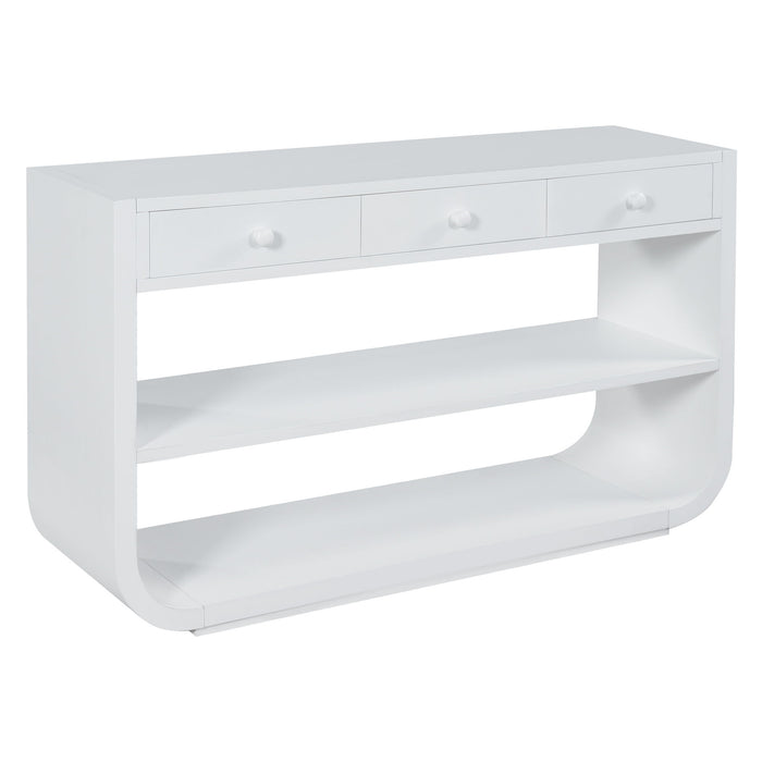 Console Table With 3 Soft Close Drawers & 2 Open Shelves