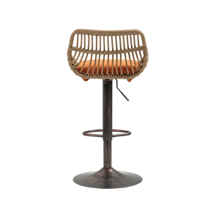 Modern Swivel Bar Stools Adjustable Counter Chairs With Footrest (Set of 2)