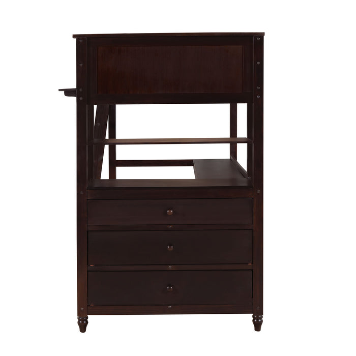 Loft Bed With Drawers With Desk And Shelves