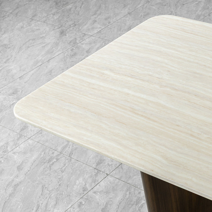 Dining Table - Beige / Bronze Golden