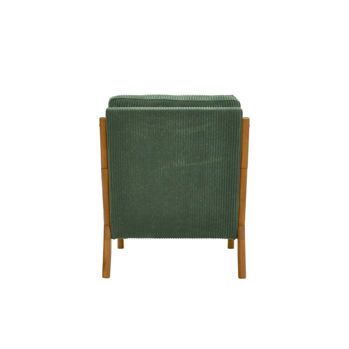Upholstered Armchair With Back Support Pillow