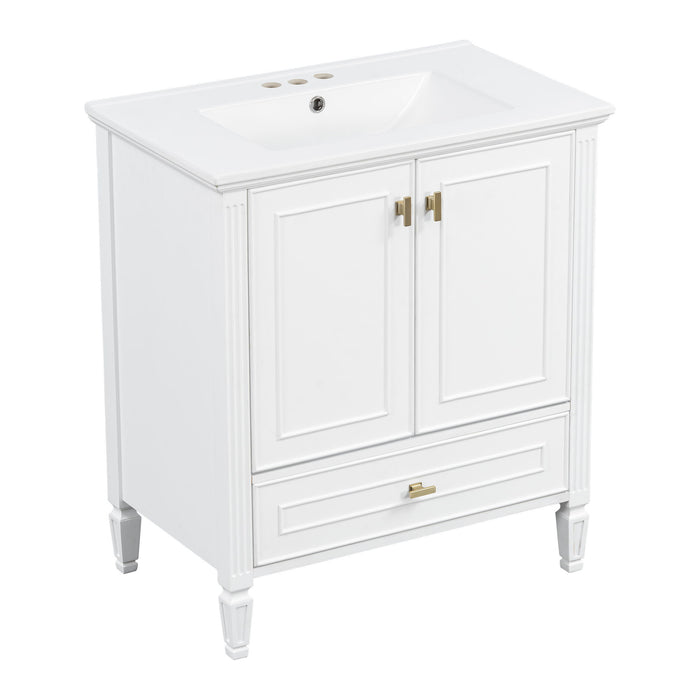 Freestanding Vanity With 1 Drawer & 2 Soft Close Doors With Door Mounted Storage