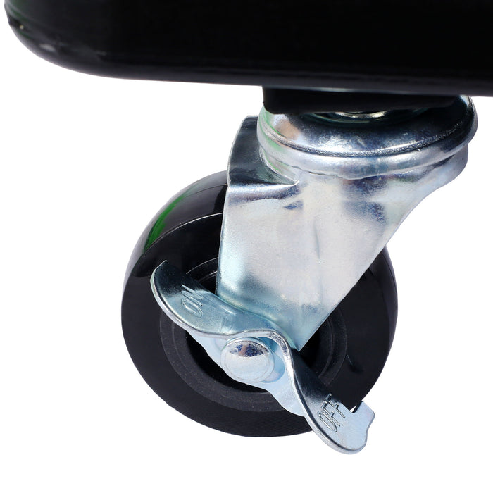 Rolling Detailing Creeper Seat With Wheels, Removable Tool Trays, 300 Lbs Capacity - Green