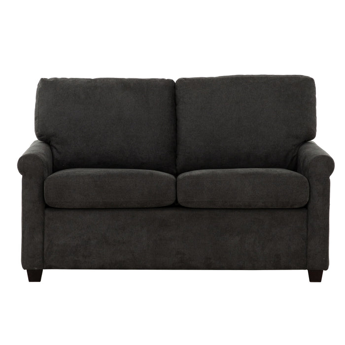 Convertible Twin Sleeper Sofa With USB Ports, 2 Seater Upholstered Loveseat - Dark Gray