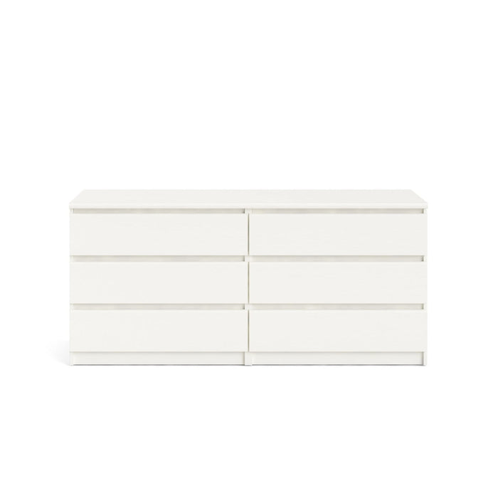 6 Drawer Double Dresser For Bedroom Living Room Hallway - White