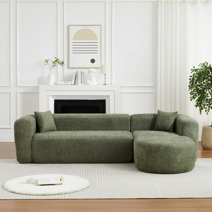 L - Shape Boneless Cloud Couch With 2 Throw Pillows For Living Room