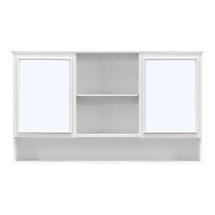 Wall Mounted Bathroom Medicine Cabinet With Double Mirrored Doors