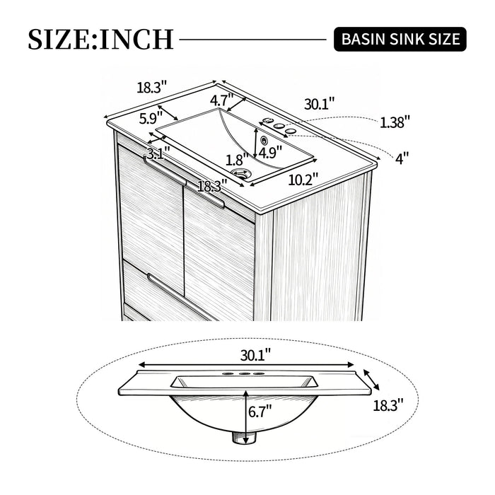 Softened Modern Bathroom Vanity With Sink