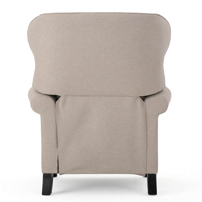 Contemporary Style Push Back Recliner With Button Tufted Stitching And Nailhead Trim
